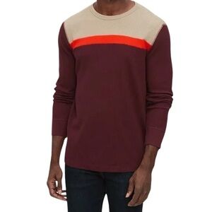 GAP Men's Colorblock Waffle-Knit Long-sleeve Shirt Size L